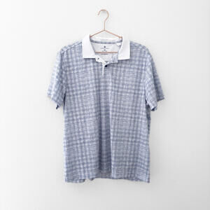 Society of Threads Blue Plaid Quick Dry Polo Shirt Size XL